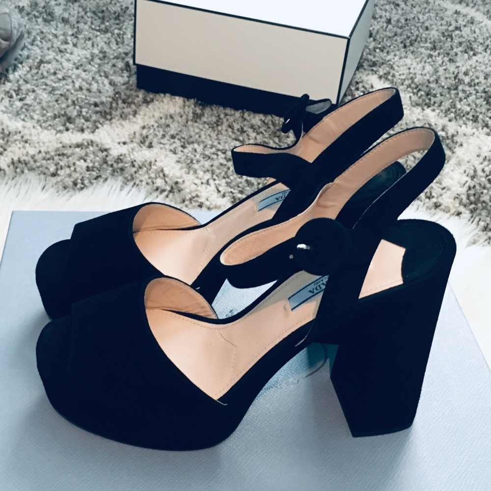 Open toe platform Prada heels - Picture 4 of 8